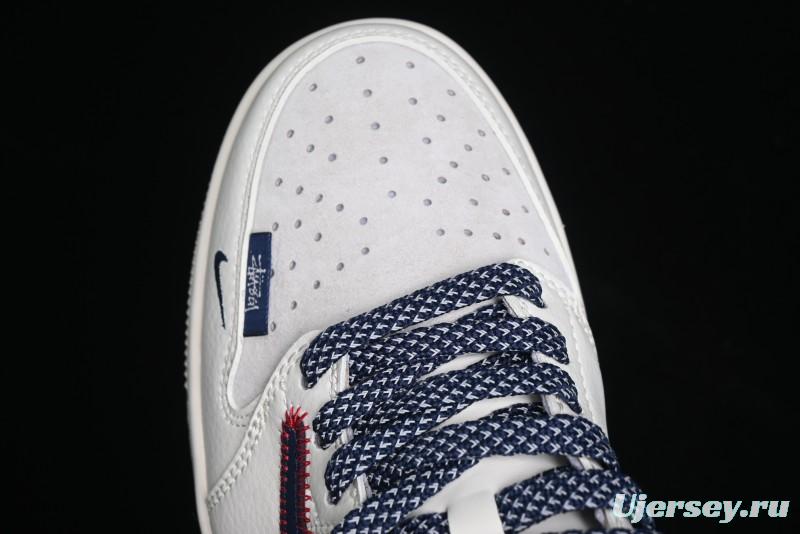 Nike Travis Scott x Fragment Design x Air Jordan 1 Low OG SP AJ1 Sneakers with Reverse Swoosh - SJ2068-134