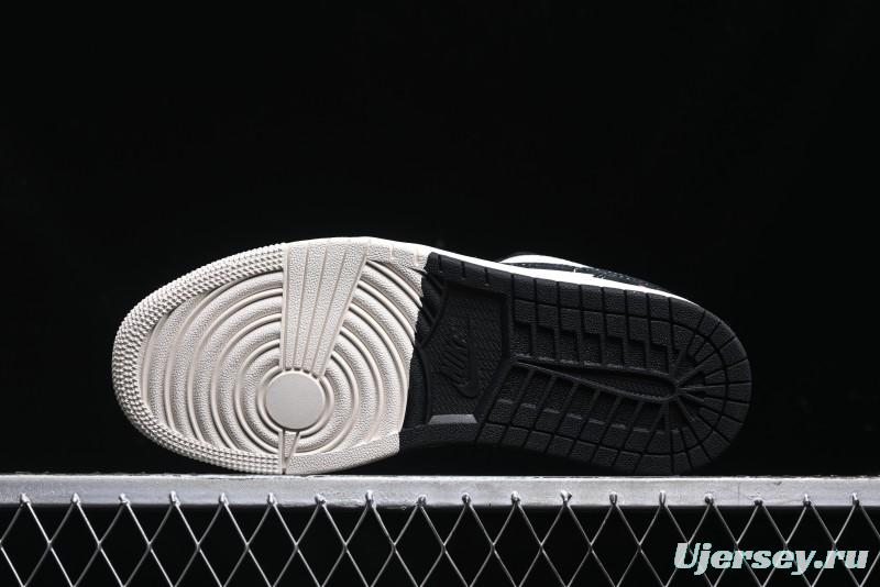 Nike Air Jordan 1 Low AJ1 Supreme Collaboration - Black White Two-Tone Retro Basketball Shoes - SJ9950-021