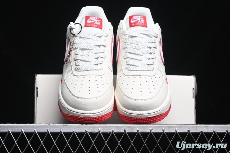 Nike Air Force 1 '07 Low Supreme Casual Sneakers in White/Red - DF0188-011