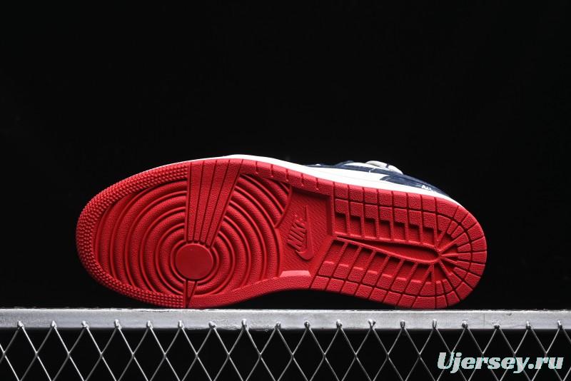 Nike Air Jordan 1 Low Stussy Collaboration - Blue Red Custom High-End Retro Basketball Shoes - SJ9950-049