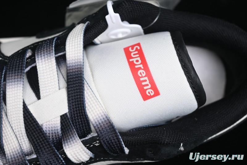 Nike Air Jordan 1 Low AJ1 Supreme Collaboration - Black White Two-Tone Retro Basketball Shoes - SJ9950-021