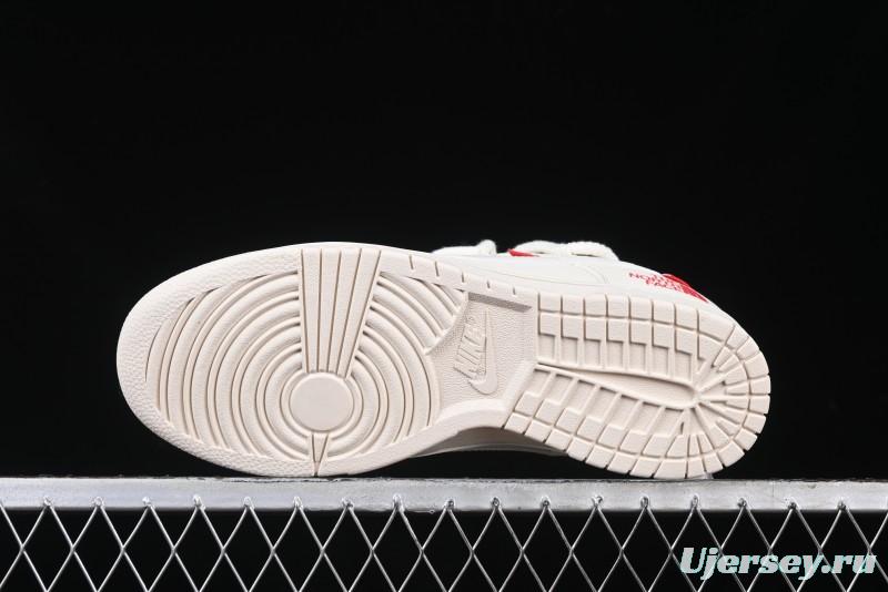 Nike SB Dunk Low x The North Face x Supreme Series - Strap Beige White Hook Anniversary High-End Custom Low-Top Casual Skate Shoes - YX5066-229