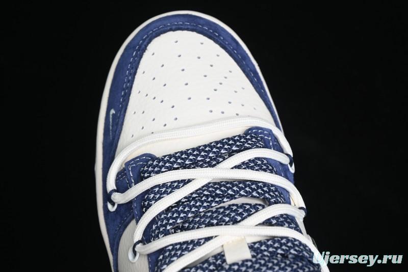 Nike SB Dunk Low Supreme Collaboration - Double Force Blue Lace-Up Anniversary High-End Custom Low-Top Casual Skate Shoes - XS1186-101