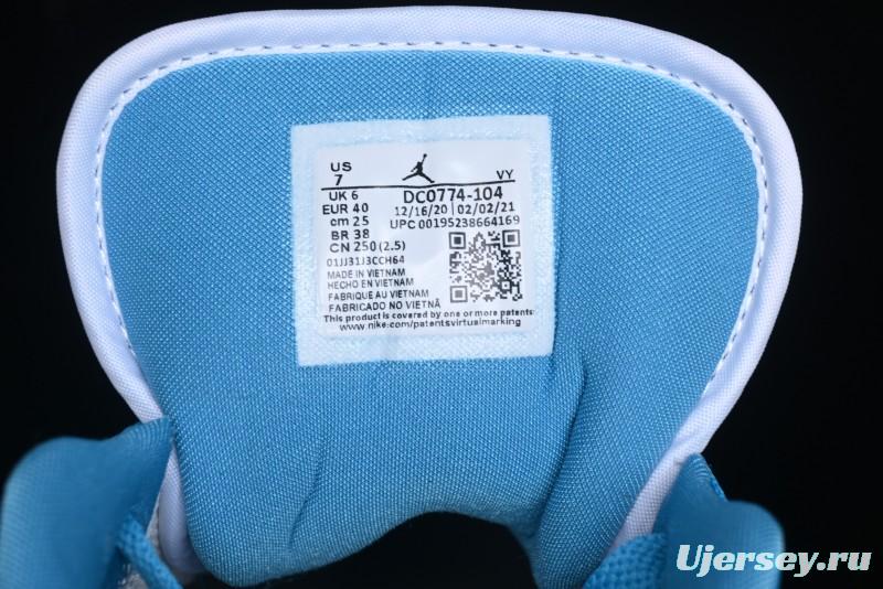 Nike Air Jordan 1 Low AJ1 White Blue Low-Top Casual Sneakers - DC0774-104