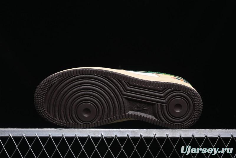 Nike Air Force 1'07 Low Gucci Collaboration White Brown Green Low-Top Casual Sneakers - KK1988-024