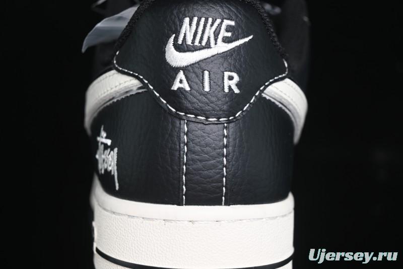 Nike Air Force 1 '07 Low Stussy Collaboration - All Black Low-Top Casual Sneakers - XZ6188-311