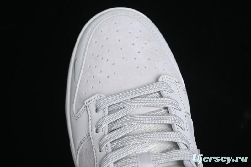 Nike SB Dunk Low Stussy Collaboration - Patchwork Grey Swoosh Anniversary Custom Low-Top Casual Skate Shoes - SF1029-403