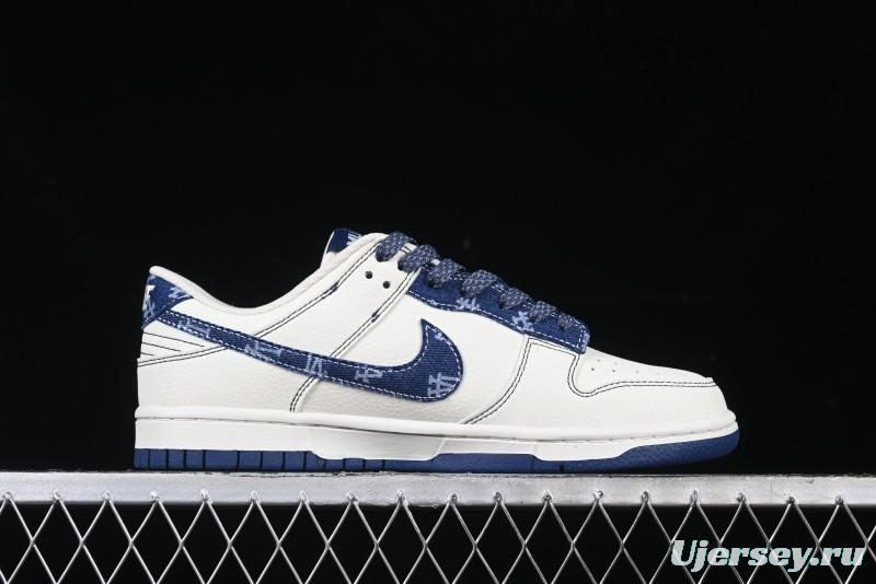 Nike SB Dunk Low MLB Collaboration - Denim Blue Swoosh Anniversary Customized Low-Top Casual Sneakers - DJ2024-044
