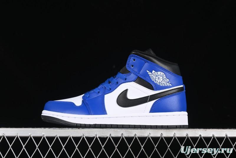 Nike Air Jordan 1 Mid AJ1 Basketball Shoes White Blue - DQ8423-402