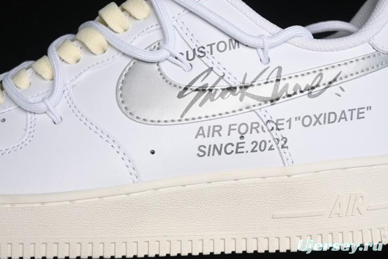 Nike Air Force 1 '07 Low Silver Hook Off-White Style Casual Sneakers - ZH0316-049