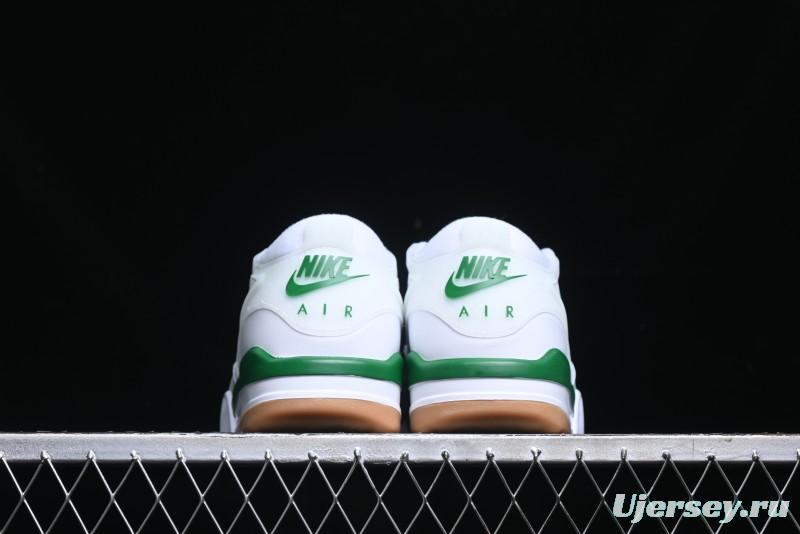 Nike Air Jordan 4 Remastered AJ4 Retro Sneakers in White Green with Gum Sole - FQ7939-103