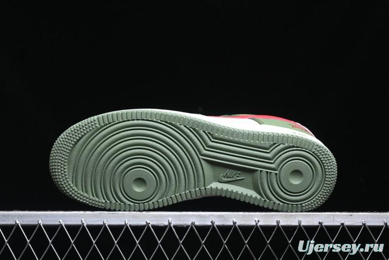 Nike Air Force 1 '07 Low Stussy Collaboration - Snake Green Low-Top Casual Sneakers - KK1988-028