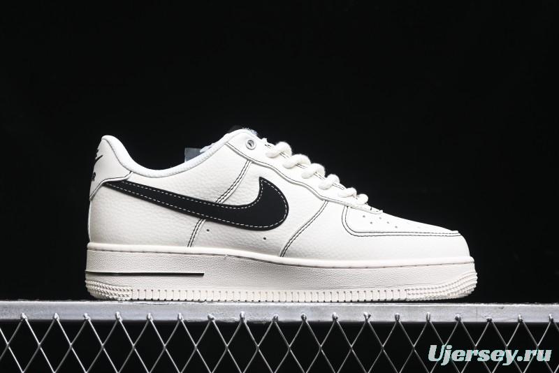 Nike Air Force 1 '07 Low Stussy Collaboration - White Black Swoosh Red Tab Low-Top Casual Sneakers - SJ6698-015