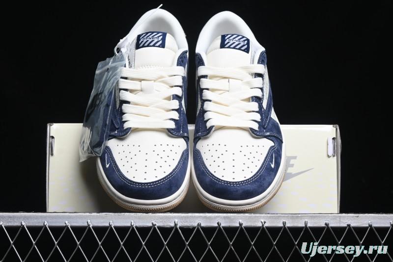 Nike Travis Scott x Fragment Design x Air Jordan 1 Low OG SP AJ1 Retro Sneakers - SJ2068-110
