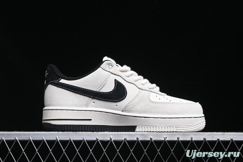 Nike Air Force 1 '07 Low Stussy Collaboration - AF1 Light Grey Red Tag Low-Top Casual Sneakers SJ6698-009