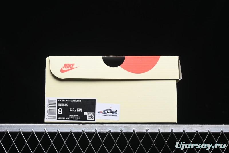 Nike SB Dunk Low Stussy Collaboration Patch Grey Black Black Swoosh Anniversary Custom Low-Top Casual Skate Shoes - MM1089-026