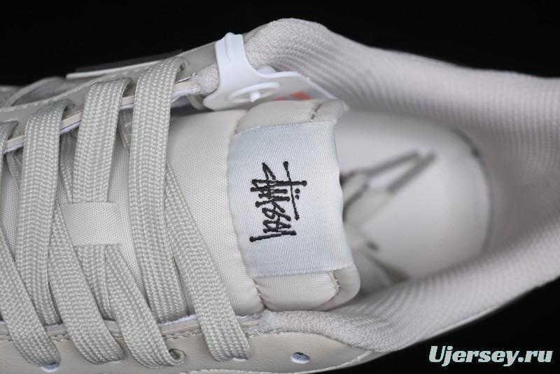 Nike Air Force 1 '07 Low Stussy Collaboration - White Black Sole Low-Top Casual Sneakers - XZ6188-279