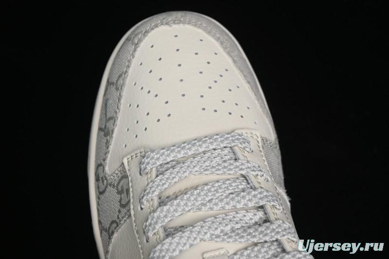 Nike SB Dunk Low Gucci Collaboration - Smoke Grey Sole Anniversary High-End Custom Low-Top Casual Skate Shoes - XX2025-802