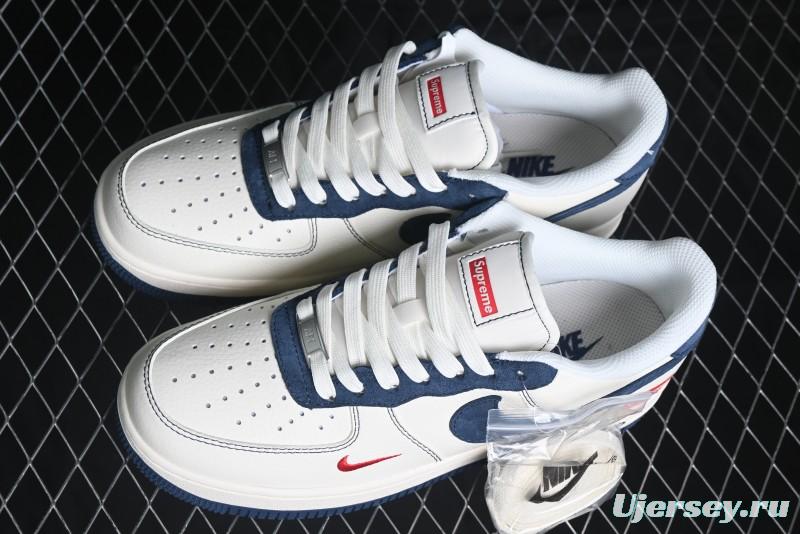 Nike Air Force 1 '07 Low Supreme Collaboration - Light Blue Suede Swoosh Casual Sneakers - XZ3328-669