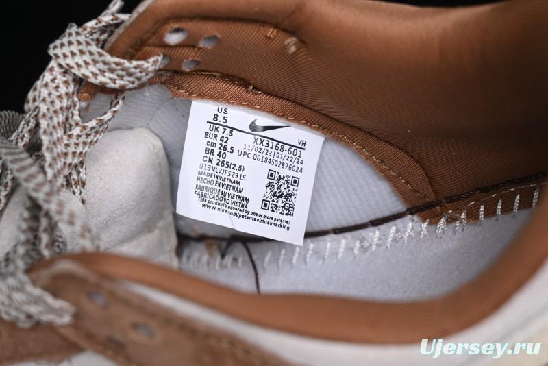 Nike SB Dunk Low Stussy Collaboration - Mummy Brown Anniversary Custom Low-Top Casual Sneakers - XX3168-601