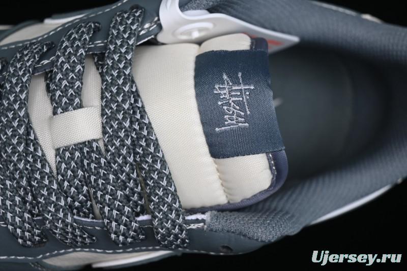 Nike Air Force 1 '07 Low Stussy Collaboration - Grey White Gum Sole Low-Top Casual Sneakers - XZ9688-101