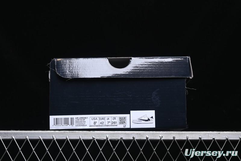 Nike Travis Scott x Fragment Design x Air Jordan 1 Low OG SP AJ1 Dior Collaboration - Splatter Lace-Up Low-Top Casual Sneakers DM9288-002