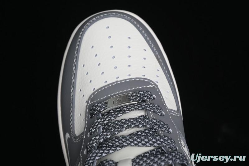 Nike Air Force 1 '07 Low Stussy Collaboration - Beige Grey Red Print Casual Sneakers - XZ6188-338