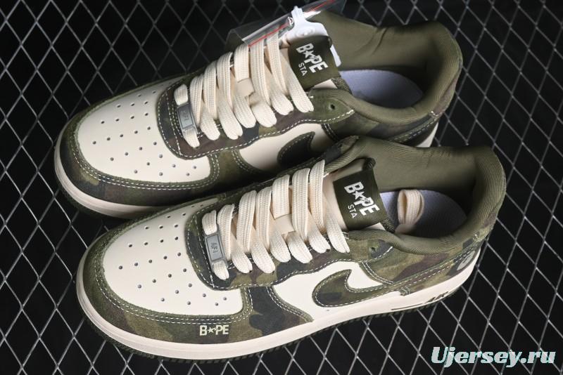 Nike Air Force 1 '07 Low Bape Collaboration - Jungle Camouflage Low-Top Casual Sneakers - CH6336-509