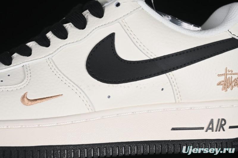 Nike Air Force 1 '07 Low Stussy Collaboration Rose Gold Embroidery Low-Top Casual Sneakers - XZ6188-720