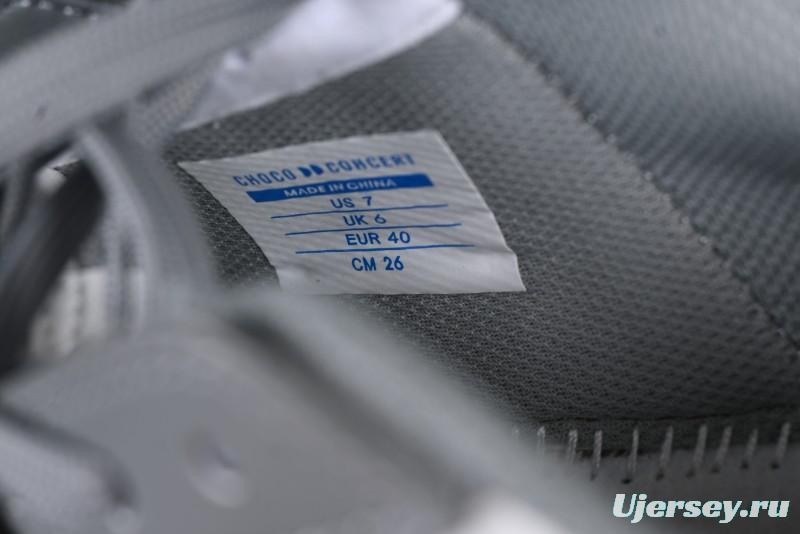 Choco Concert Leather Round Square Asymmetric Fashion Sneakers White Gray - AJE5