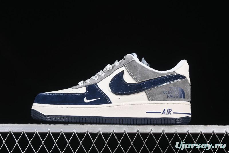 Nike Air Force 1 '07 Low The North Face Collaboration Beige Grey Navy Swoosh Casual Sneakers - XZ6188-975