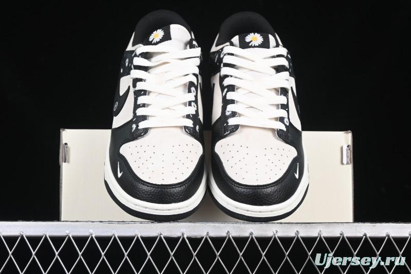 Nike SB Dunk Low Lightning Collaboration Daisy Black Check Anniversary Customized Low-Top Casual Sneakers - DJ2024-069