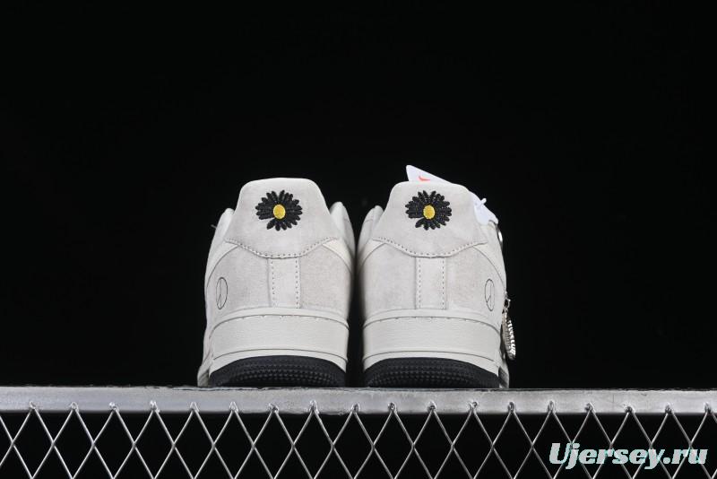 Nike Air Force 1 '07 Low Grey Pig Suede Graffiti Casual Sneakers - DF0188-035