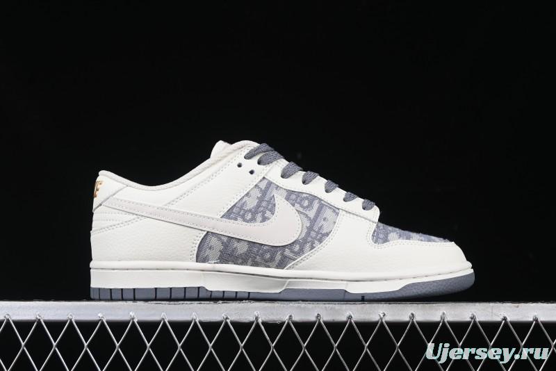 Nike SB Dunk Low Dior x Stone Island Triple Collaboration - Anniversary High-End Custom Low-Top Casual Sneakers - DM6868-043
