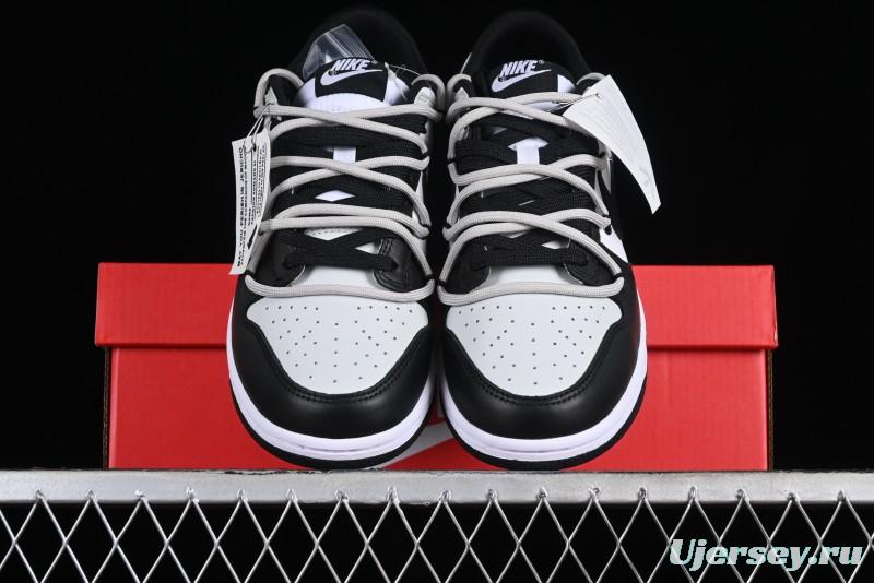 Nike Dunk Low Letter Panda Black Grey High Street Deconstructed SB Strap Low-top Casual Skate Shoes - CW1590-100
