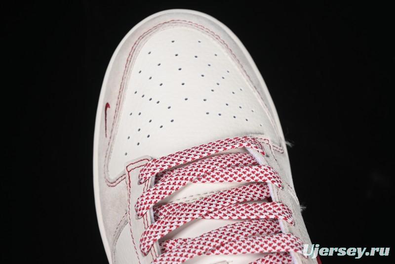 Nike SB Dunk Low Supreme Collaboration Year of the Snake Limited Edition Snake Pattern Red Swoosh Anniversary High-End Custom Low-Top Casual Skate Shoes - HH7518-029
