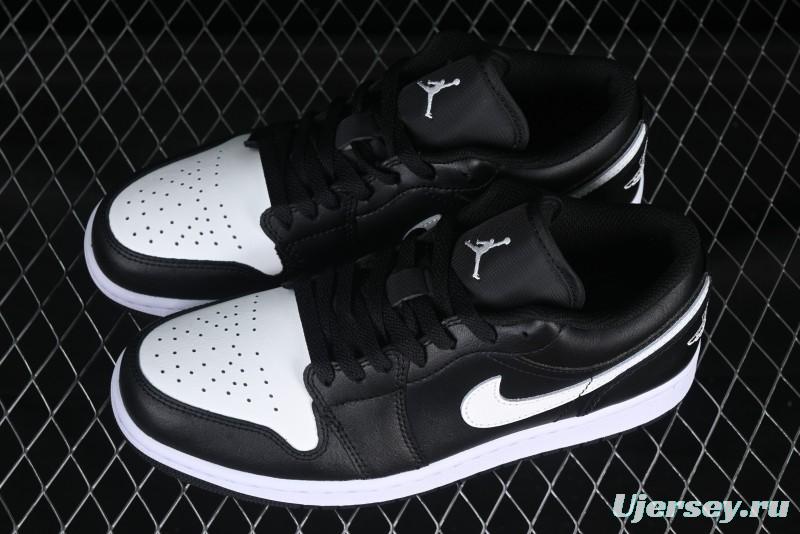 Nike Air Jordan 1 Low Retro Basketball Shoes in Black and White - 553558-043