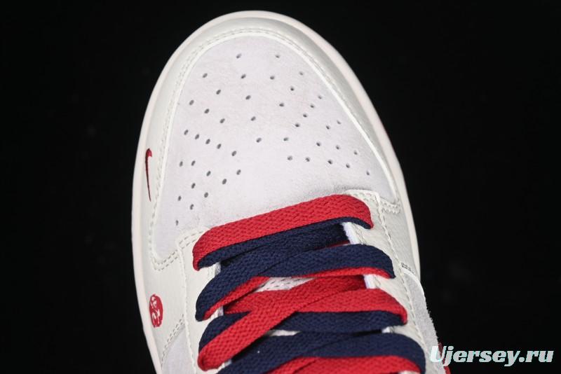 Nike SB Dunk Low Supreme Collaboration Year of the Snake Limited Edition Red Snake Print Anniversary Custom Low-Top Casual Sneakers - XS1086-015