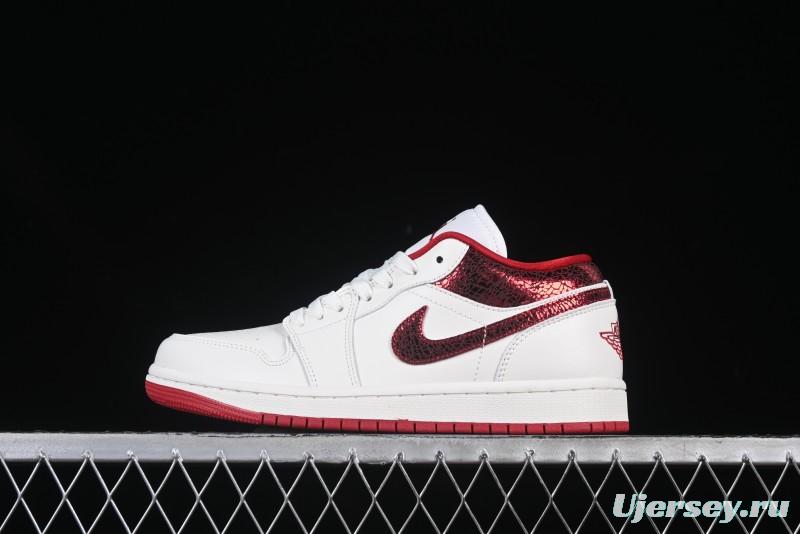 Nike Air Jordan 1 Low AJ1 White Red Casual Sneakers - HJ9338-106