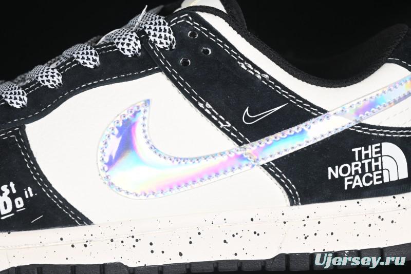Nike SB Dunk Low The North Face Collaboration Beige Black Iridescent Swoosh Anniversary Custom Low-Top Casual Skate Shoes - DM6868-018