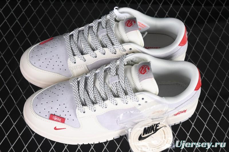 Nike SB Dunk Low Stussy Collaboration Anniversary Custom Low-Top Casual Sneakers - FC1688-206