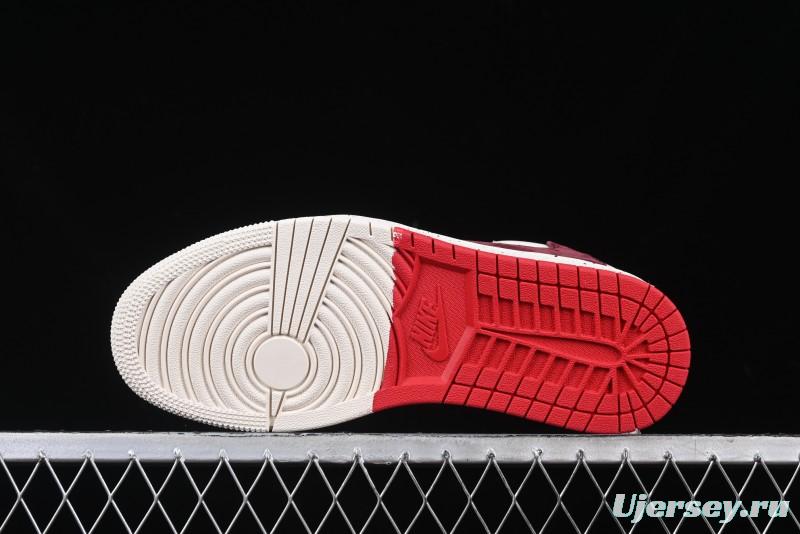 Nike Travis Scott x Fragment Design x Air Jordan 1 Low OG SP AJ1 Stone Island Collaboration Pomegranate Red Low-Top Casual Sneakers - CF3688-077