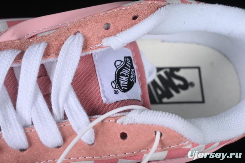 Vans Knu Skool Low Top Comfortable Slip Resistant Wear Resistant Casual Sneakers in Pink Checker - VN0009QCREV