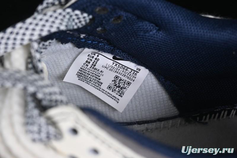 Nike SB Dunk Low Stussy Collaboration Anniversary Custom Low-Top Casual Sneakers with Strap in Beige Grey and Navy - YX5066-236