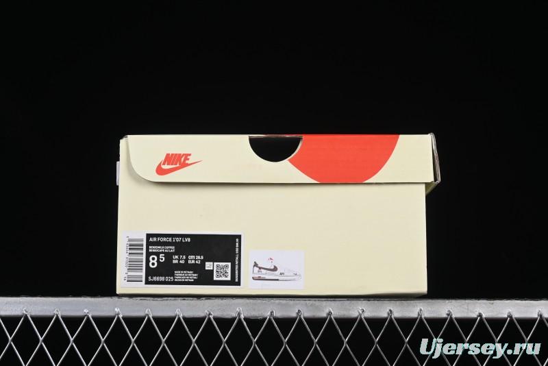 Nike Air Force 1 '07 Low Stussy Collaboration Dual-Tone Beige Brown Low-Top Casual Sneakers - SJ6698-025