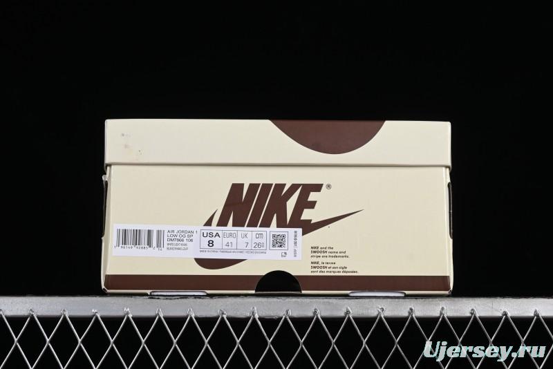 Nike Travis Scott x Air Jordan 1 Low OG AJ1 Reverse Swoosh Sneakers - DM7866-106