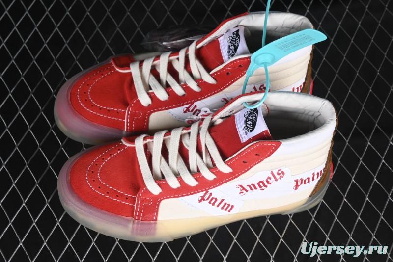 Palm Angels x Vans Sk8-Mid Mid-Top Casual Skate Shoes with Vintage-Inspired Design - VN000CRPGRN