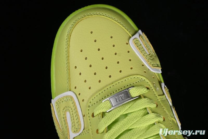 Nike CPFM x Nike Air Force 1 '07 Low Casual Sneakers in Lemon Green with SUNSHINE Design - DC4457-300