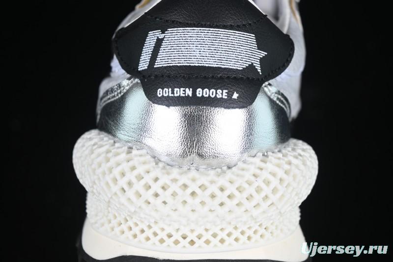 Golden Goose Marathon Silver Comfortable Low-Top Lifestyle Sneakers - X.E5