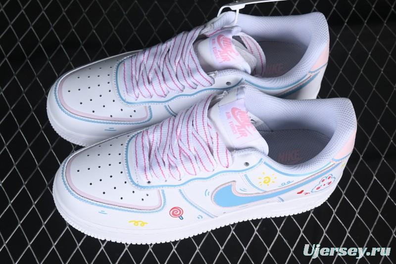 Nike Air Force 1 '07 Low Valentine's Day Limited Edition 2D Hand-Painted Graffiti Lollipop Casual Sneakers - TY0301-111